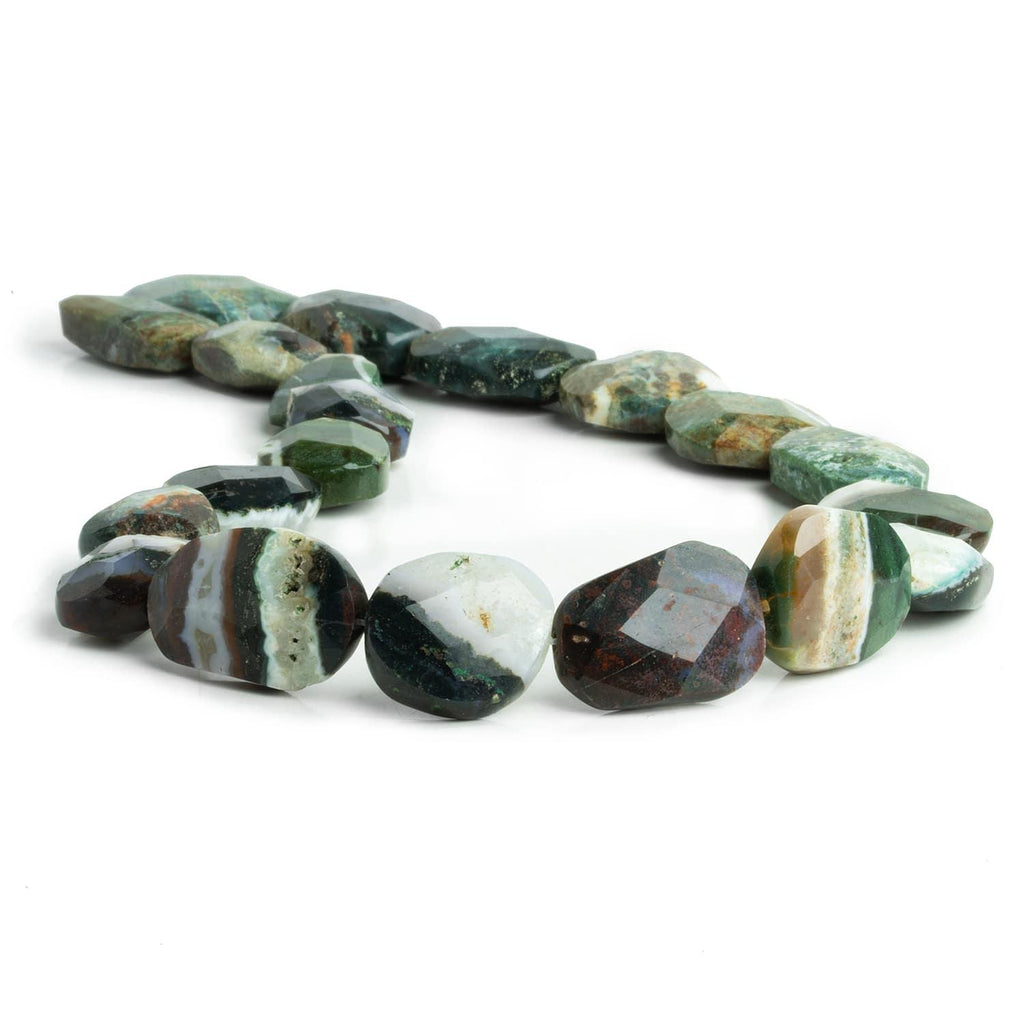 Multi Color Agate Faceted Nuggets 16 inch 18 beads - The Bead Traders