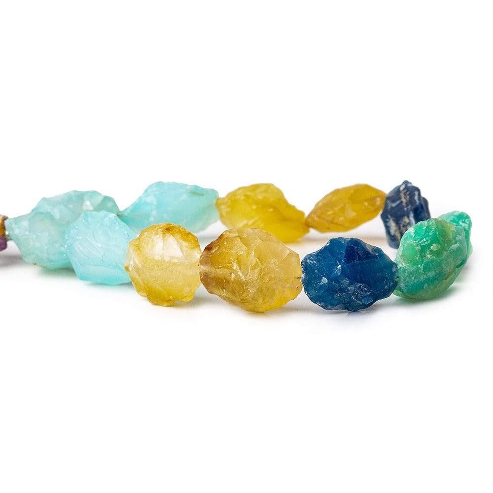 Multi color Agate Hammer Faceted Oval Beads - The Bead Traders