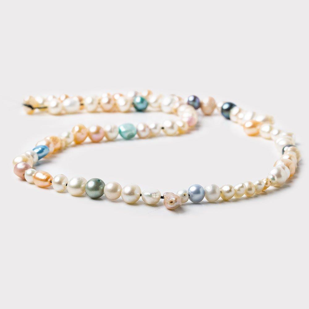 Multi Color Baroque Pearl Beads 16 inch 87 beads 4x6-8x5mm - The Bead Traders