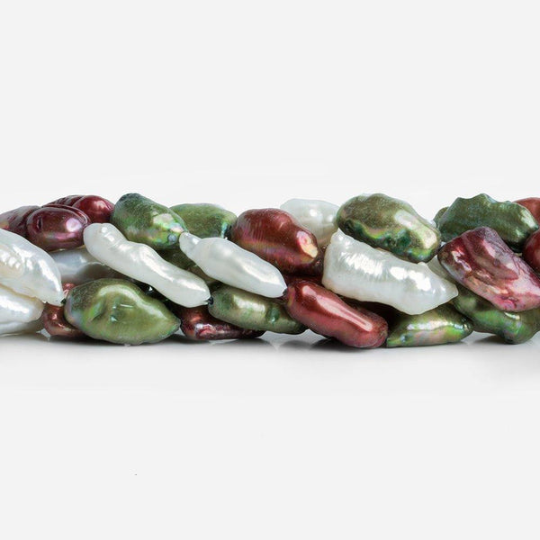 Multi Color Biwa Pearls 16 inch 20 pieces