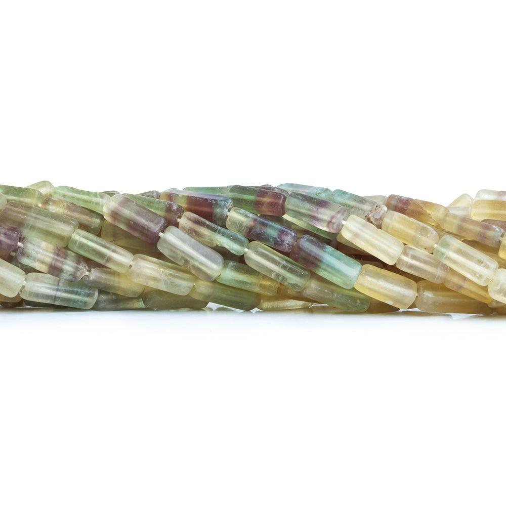 Multi-Color Fluorite Beads Plain Rectangles, 14" length, 43 pcs - The Bead Traders