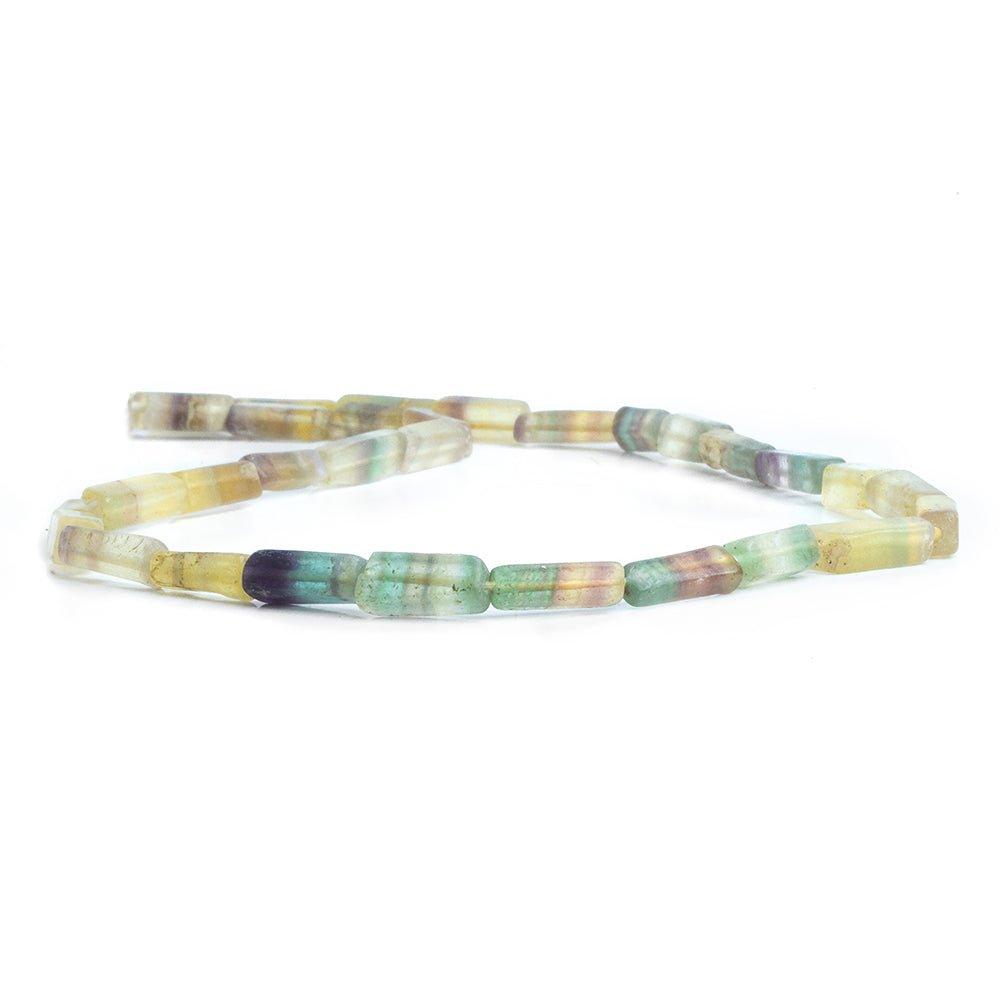 Multi-Color Fluorite Beads Plain Rectangles, 14" length, 43 pcs - The Bead Traders