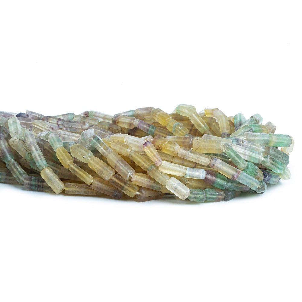 Multi-Color Fluorite Beads Plain Rectangles, 14" length, 43 pcs - The Bead Traders