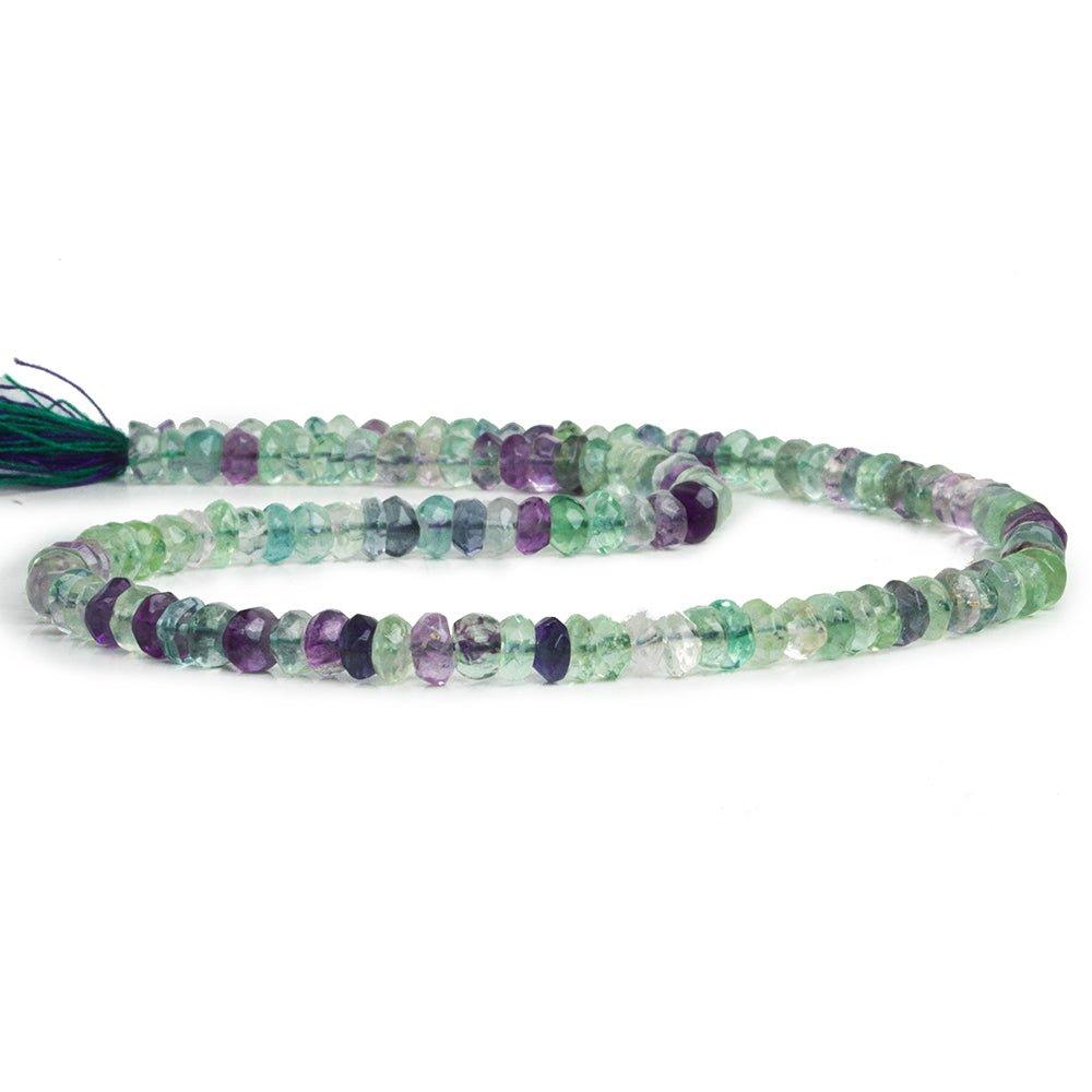 Multi Color Fluorite Handcut Faceted Rondelles 12 inch 120 beads - The Bead Traders