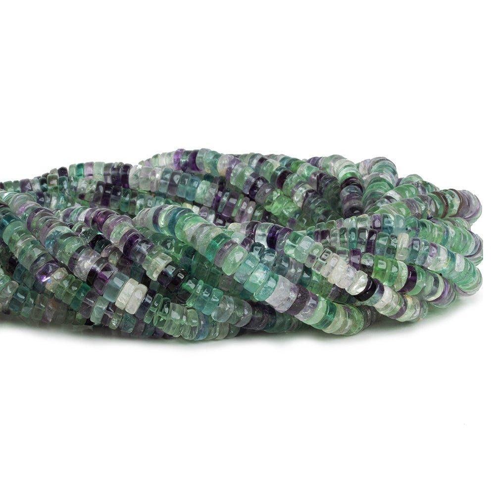Multi Color Fluorite Plain Heishis 16 inch 165 pieces - The Bead Traders