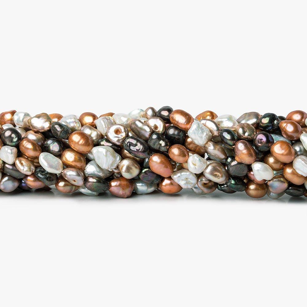 Multi Color Keshi and Baroque Freshwater Pearls 16 inch 50 pieces 6x5-9x6mm - The Bead Traders