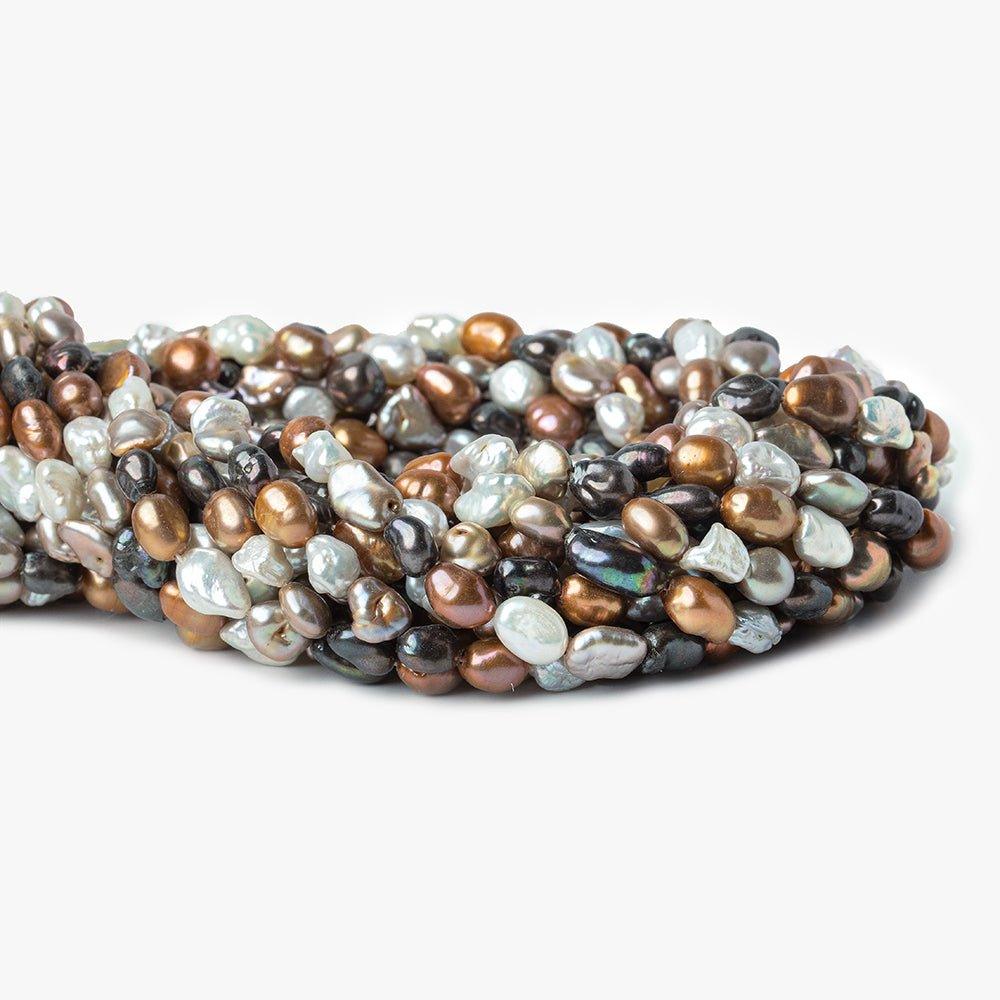 Multi Color Keshi and Baroque Freshwater Pearls 16 inch 50 pieces 6x5-9x6mm - The Bead Traders
