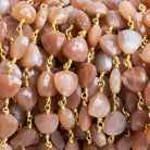 Multi Color Moonstone Faceted Trillion Gold Plated Chain by the Foot 23 pieces - The Bead Traders
