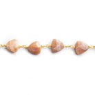 Multi Color Moonstone Faceted Trillion Gold Plated Chain by the Foot 23 pieces - The Bead Traders