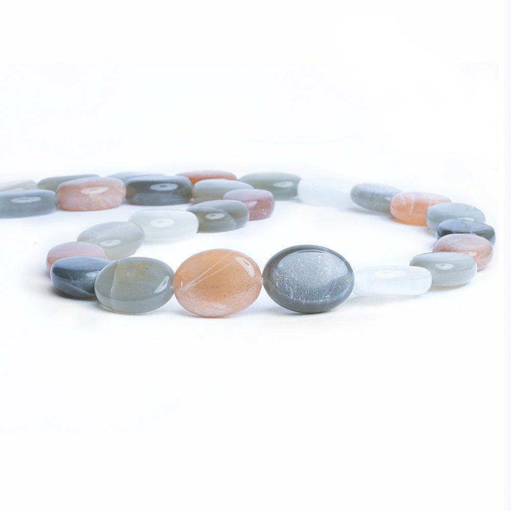 Multi Color Moonstone Plain Oval Beads 16 inch 26 pieces - The Bead Traders