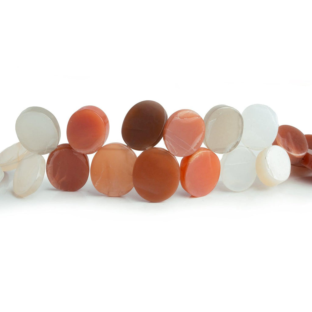 Multi Color Moonstone top drilled plain ovals 22 inch 103 beads 9x7-15x14mm - The Bead Traders