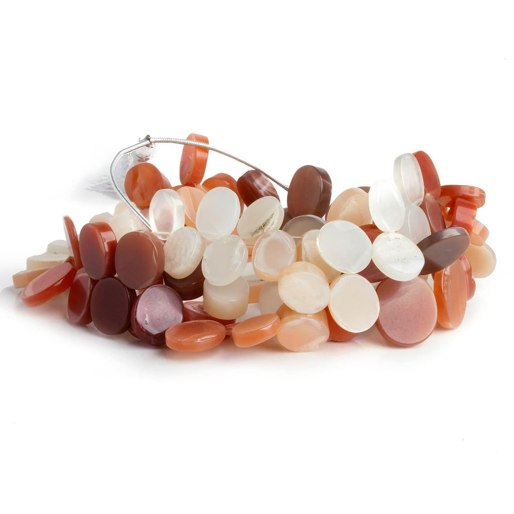 Multi Color Moonstone top drilled plain ovals 22 inch 103 beads 9x7-15x14mm - The Bead Traders