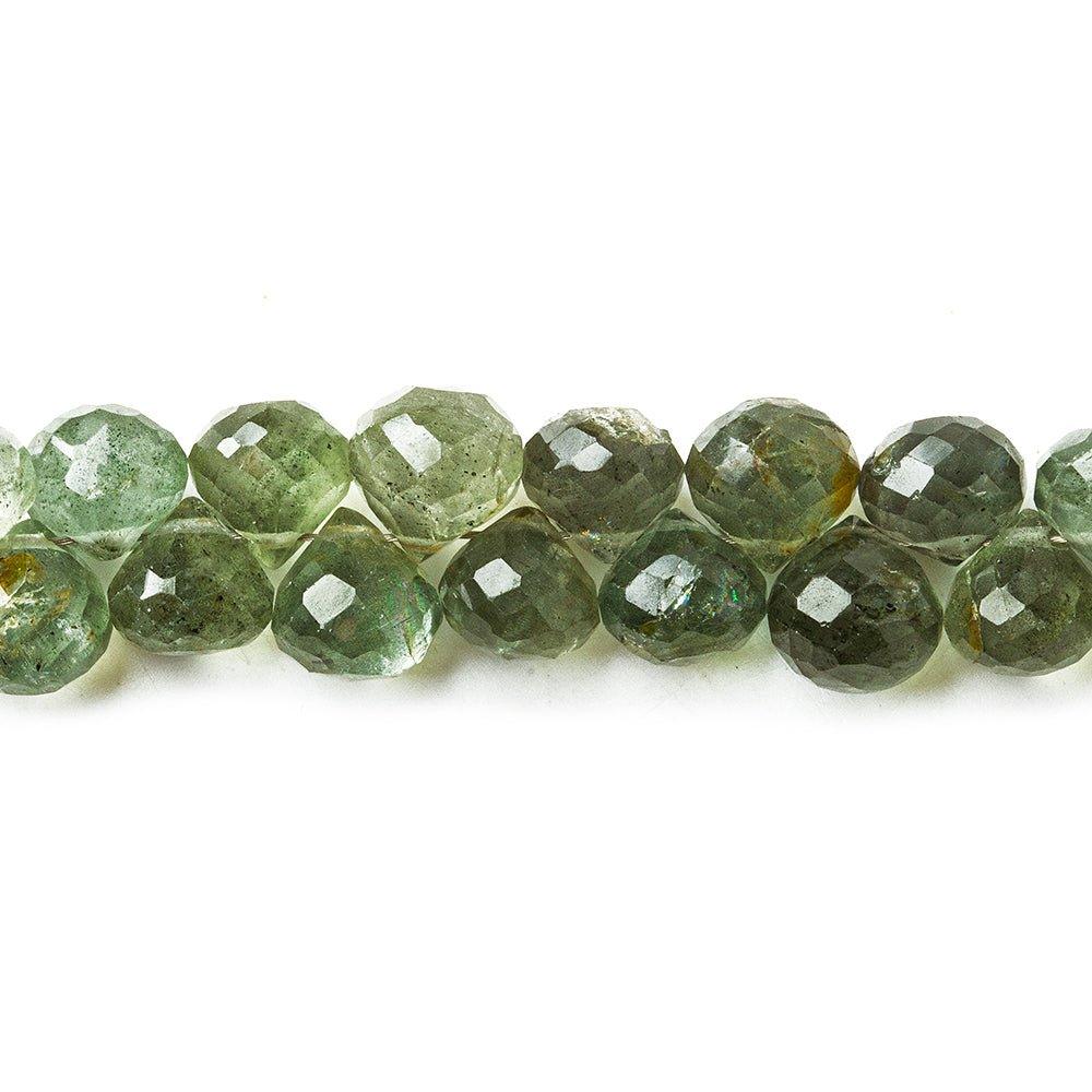 Multi Color Moss Aquamarine Faceted Candy Kiss 6mm 8 inch 68 beads A - The Bead Traders