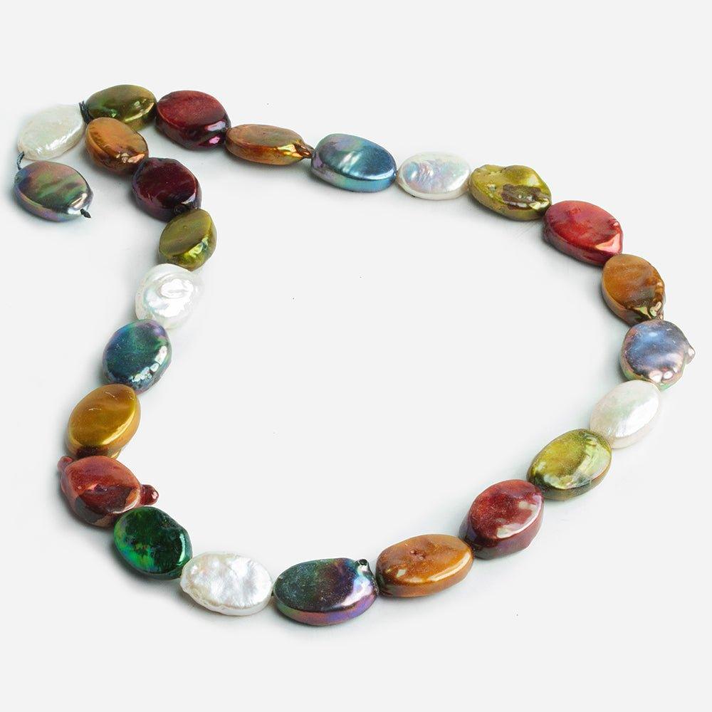 Multi Color Oval Pearls 16 inch 23 pieces - The Bead Traders