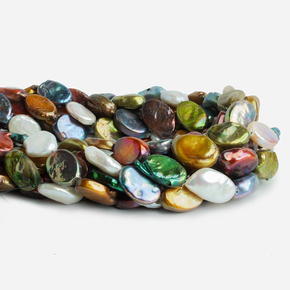 Multi Color Oval Pearls 16 inch 23 pieces - The Bead Traders