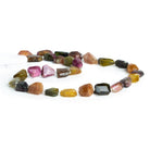 Multi Color Tourmaline Faceted Nuggets 15 inch 28 beads - The Bead Traders