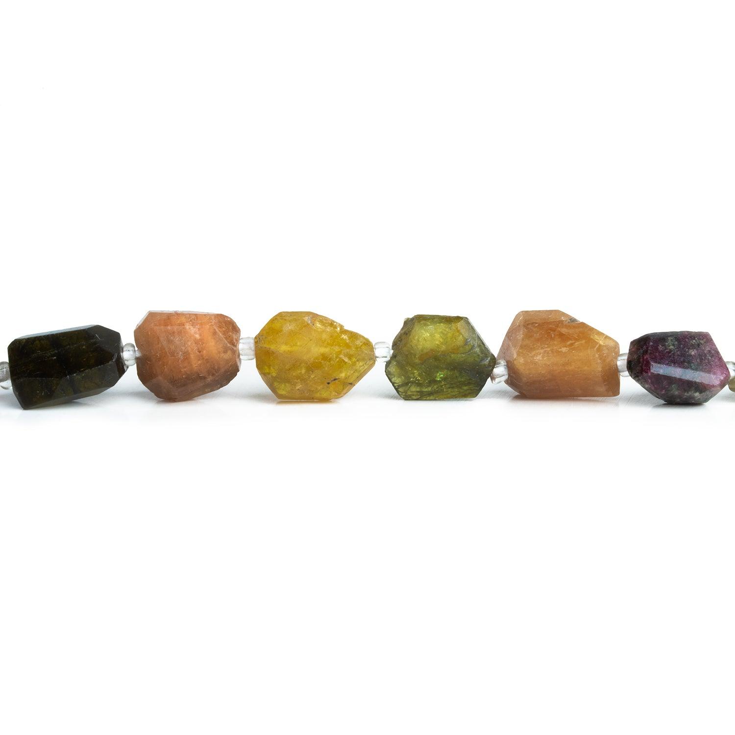 Multi Color Tourmaline Faceted Nuggets 15 inch 28 beads - The Bead Traders