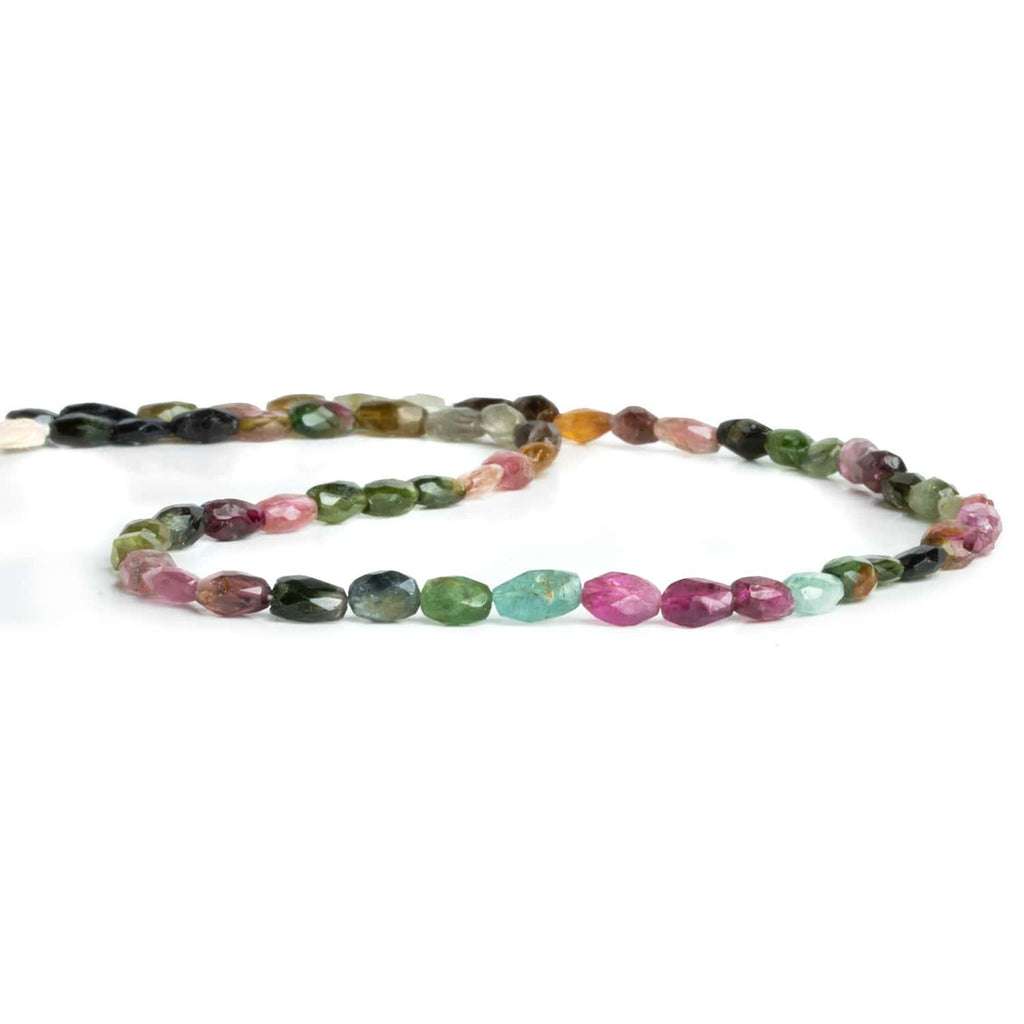 Multi Color Tourmaline Faceted Nuggets 16 inch 55 beads - The Bead Traders