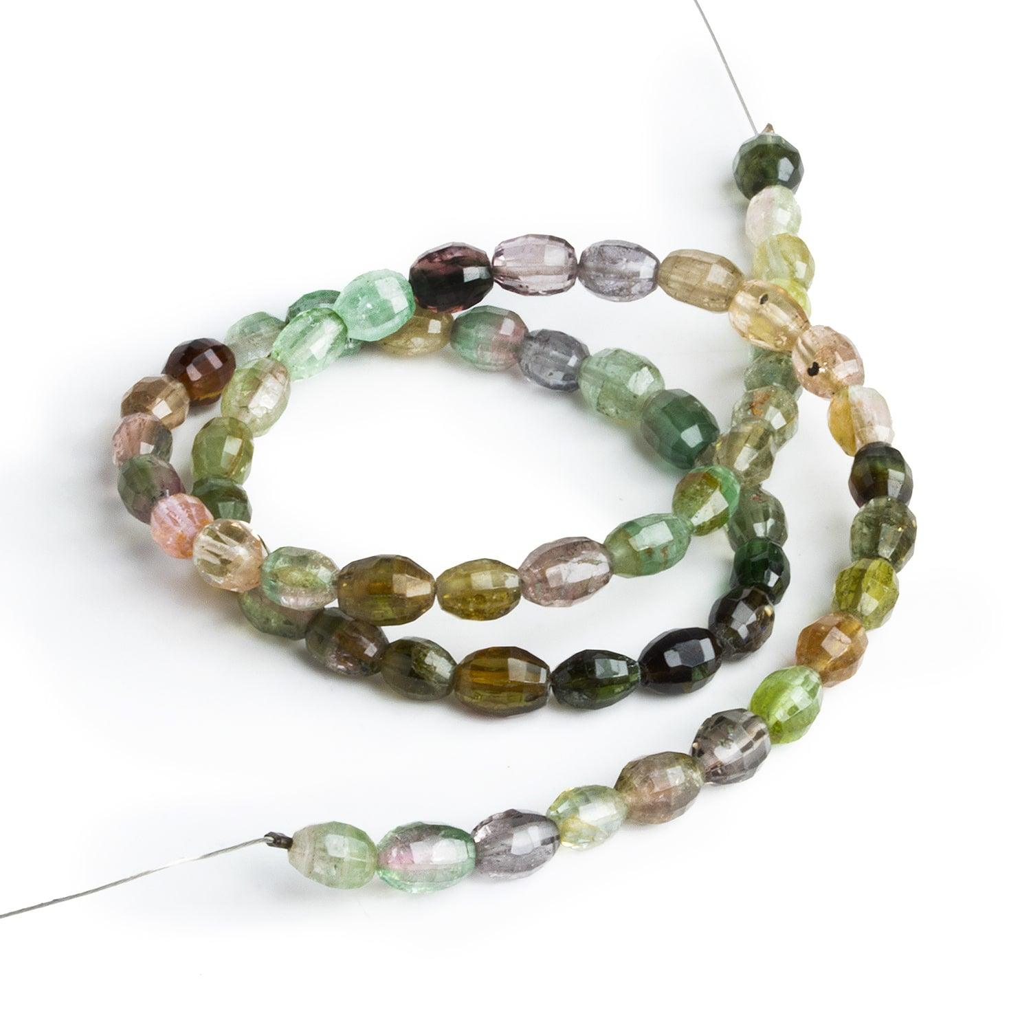 Multi Color Tourmaline Faceted Ovals 13 inch 60 beads - The Bead Traders