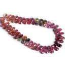 Multi Color Tourmaline Faceted Pears 8 inch 70 beads - The Bead Traders
