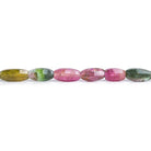 Multi Color Tourmaline Faceted Tube Beads 16 inch 40 pieces - The Bead Traders