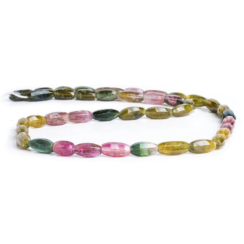 Multi Color Tourmaline Faceted Tube Beads 16 inch 40 pieces - The Bead Traders