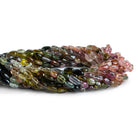 Multi Color Tourmaline Plain Ovals 13 inch 45 beads - The Bead Traders
