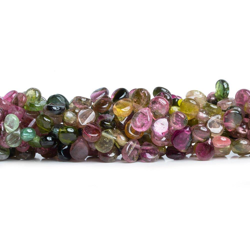 Multi Color Tourmaline Plain Pear Beads 8 inch 65 pcs - The Bead Traders