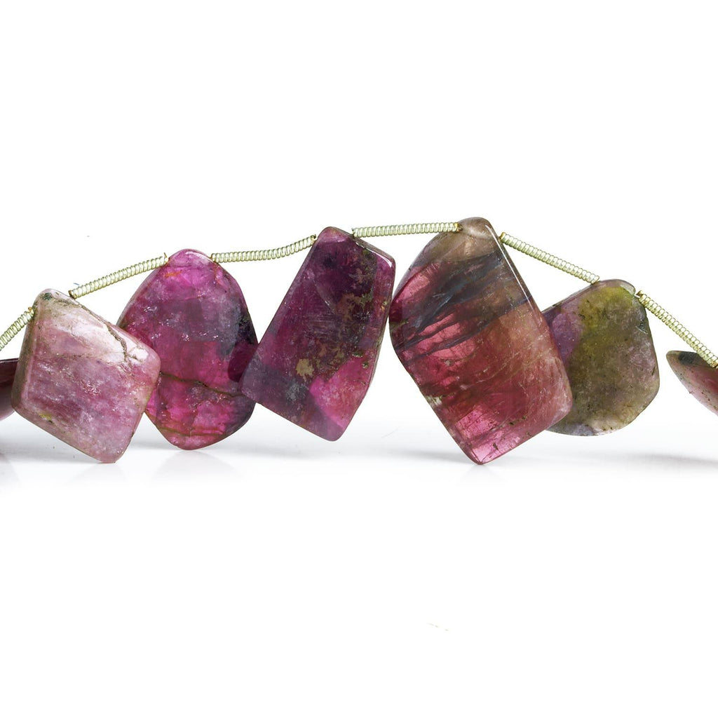Multi Color Tourmaline Slice Beads 7 inch 11 pieces - The Bead Traders