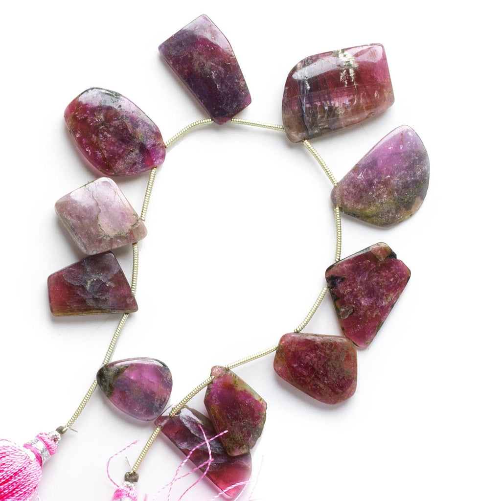 Multi Color Tourmaline Slice Beads 7 inch 11 pieces - The Bead Traders
