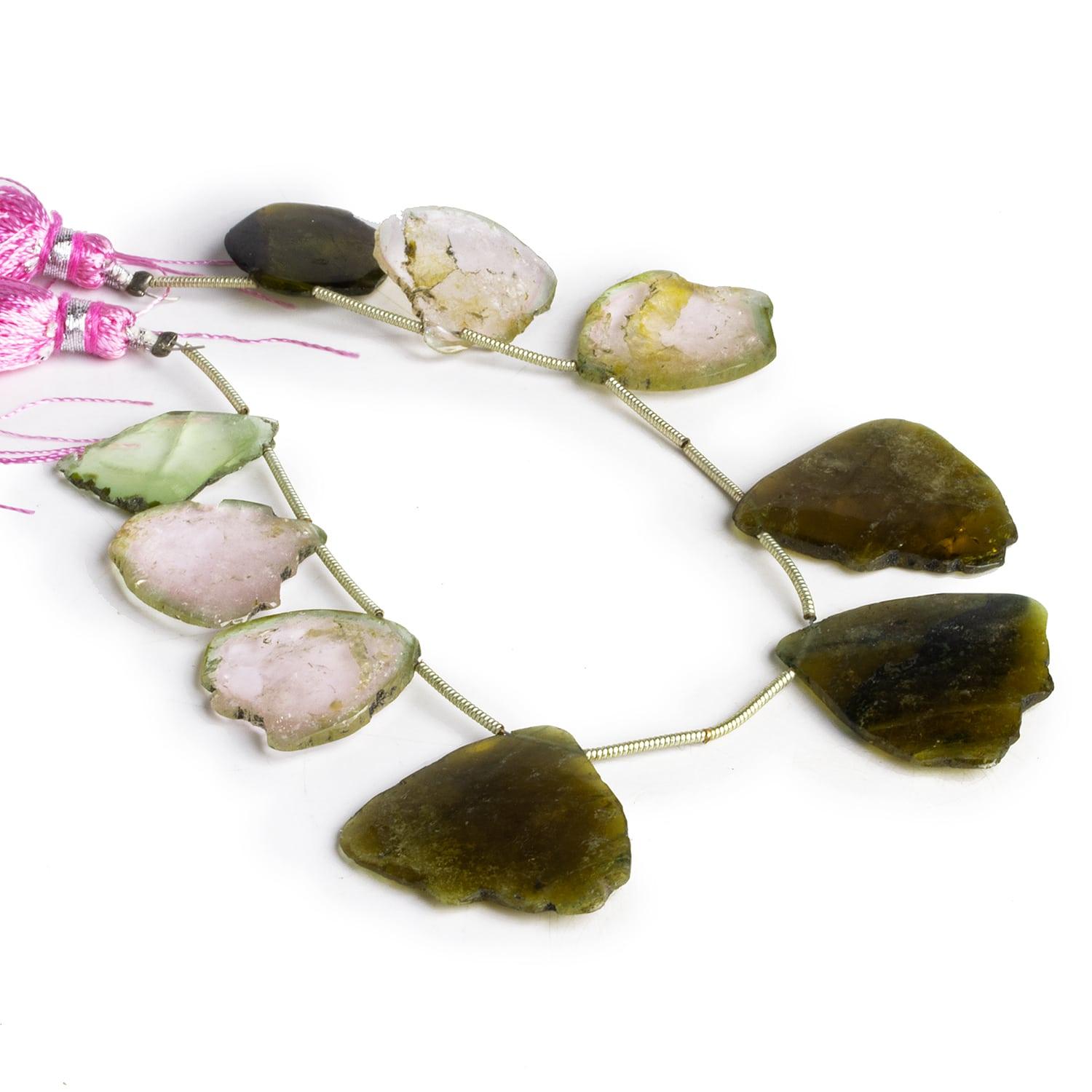 Multi Color Tourmaline Slice Beads 7 inch 9 pieces - The Bead Traders