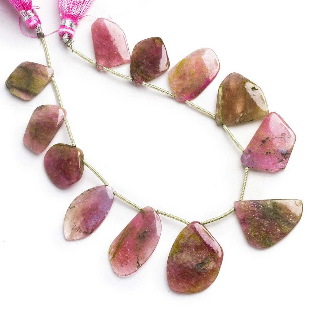 Multi Color Tourmaline Slice Beads 7.5 inch 12 pieces - The Bead Traders
