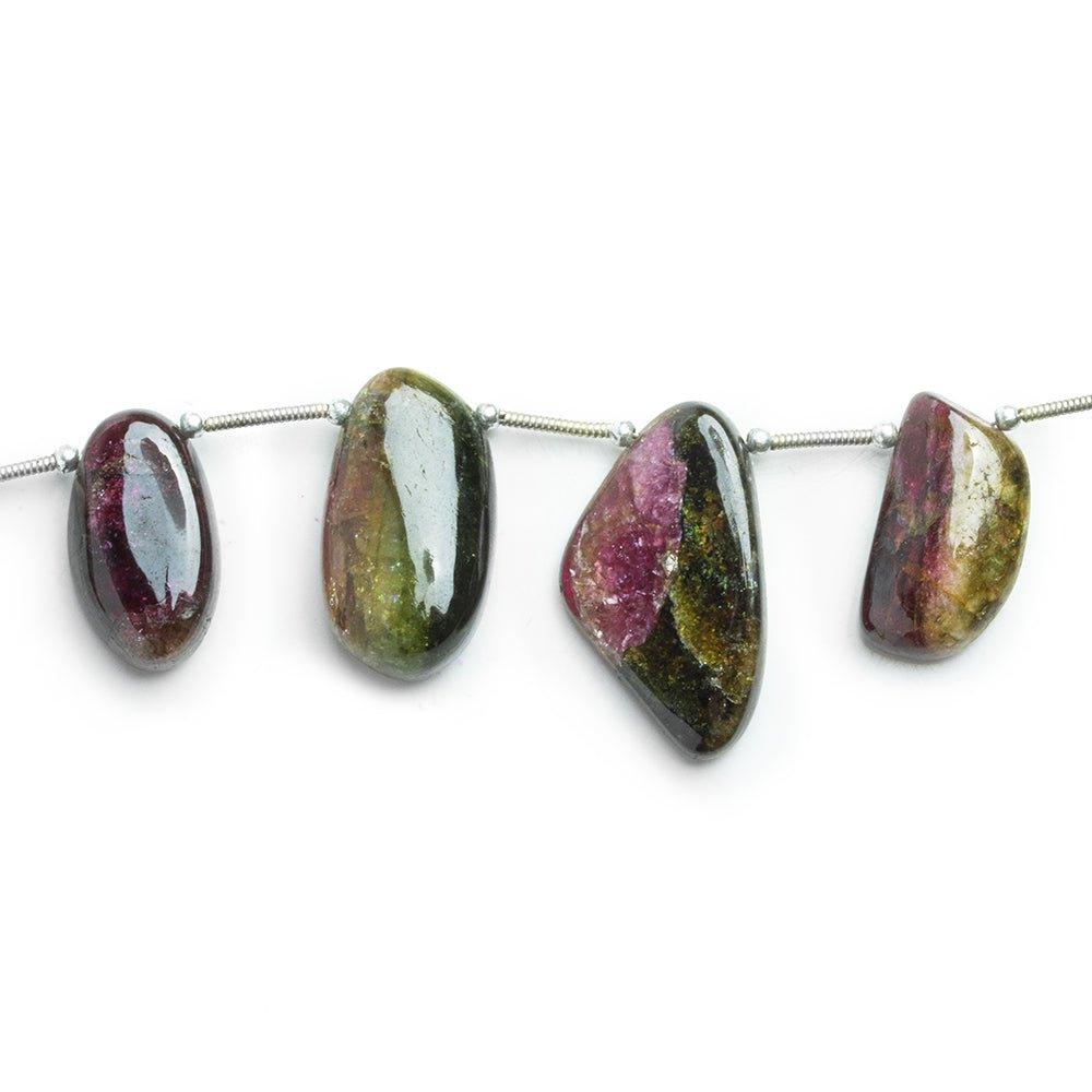Multi Color Tourmaline Slice Beads 8 inch 11 pieces - The Bead Traders