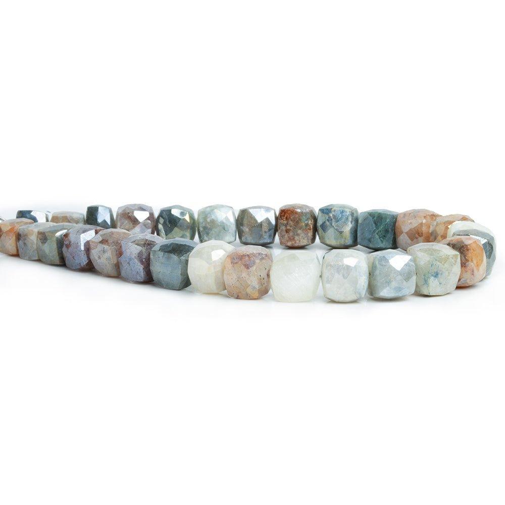 Multi Gemstone Faceted Cube Beads 8 inch 28 pieces - The Bead Traders