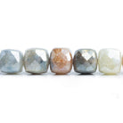Multi Gemstone Faceted Cube Beads 8 inch 28 pieces - The Bead Traders