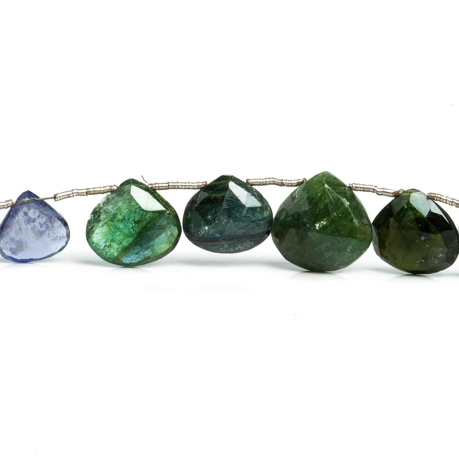 Multi Gemstone Faceted Heart Beads 8 inch 17 pieces - The Bead Traders