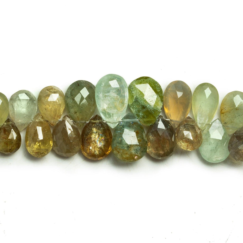 Multi Gemstone Faceted Pears 6 inch 45 beads - The Bead Traders