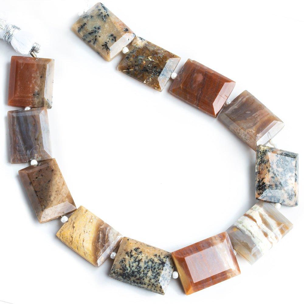 Multi Gemstone Faceted Rectangle Beads 8 inch 10 pieces - The Bead Traders