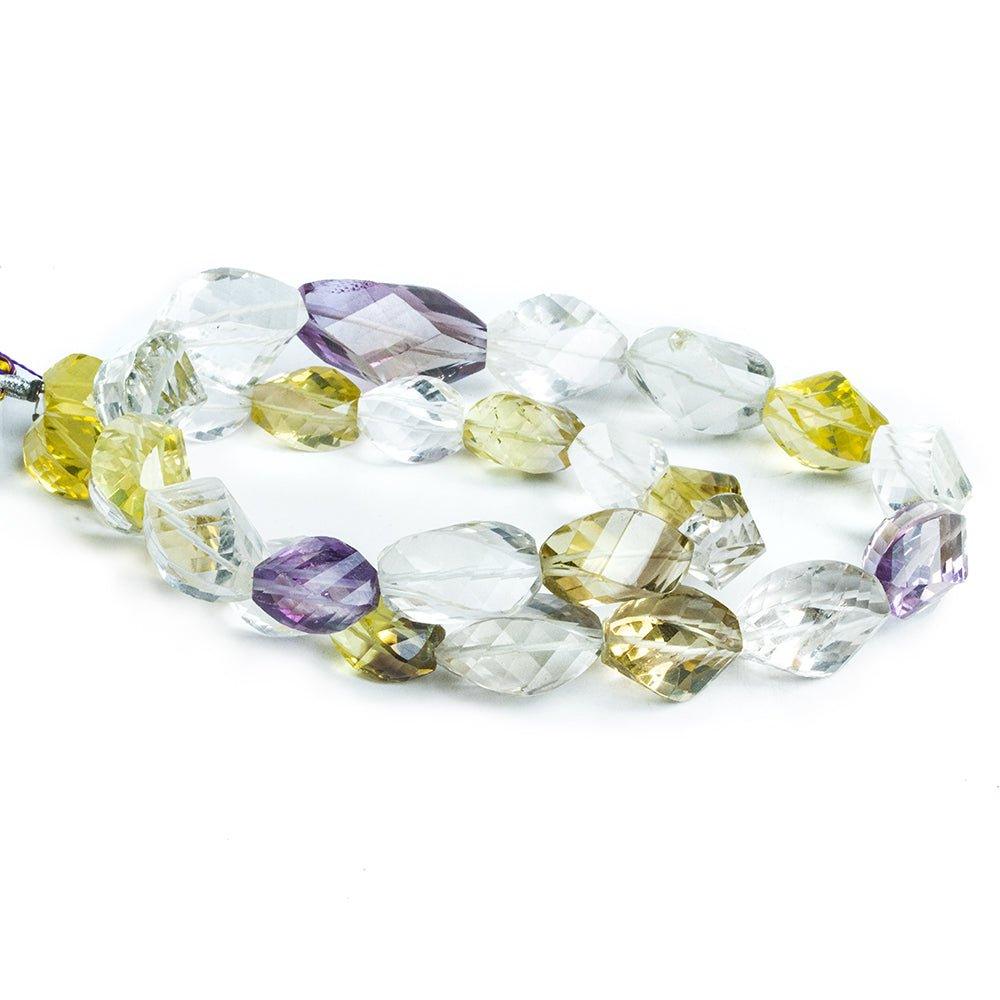 Multi Gemstone Faceted Twist Beads 16 inch 29 pieces - The Bead Traders