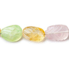 Multi Gemstone hand carved nuggets 16 inch 21 beads 11x8mm - 23x17mm - The Bead Traders