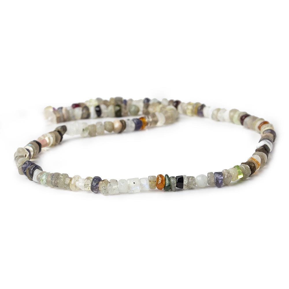 Multi Gemstone native cut plain rondelles 13 inch 150 beads - The Bead Traders