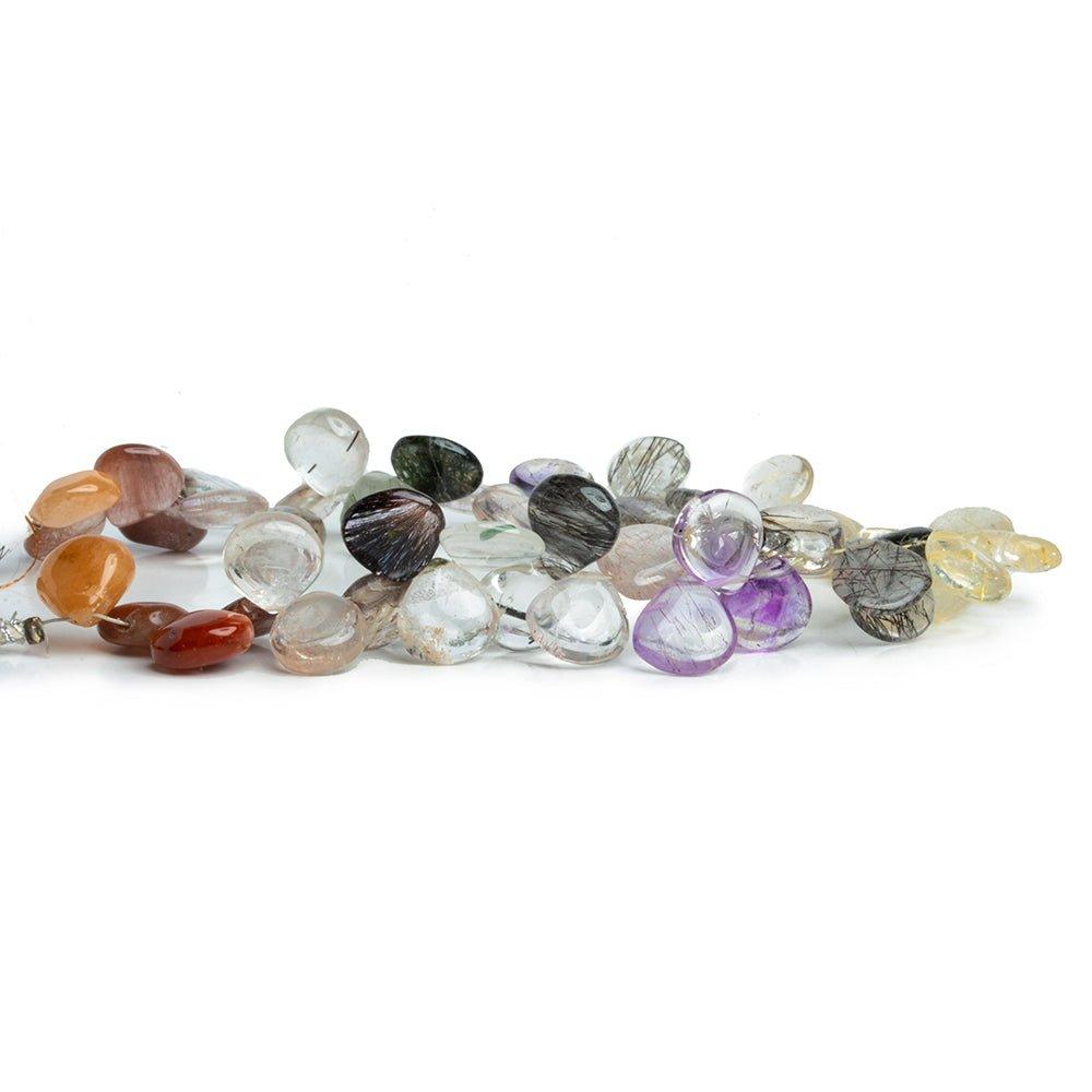 Multi Gemstone Plain Hearts 8 inch 50 pieces - The Bead Traders