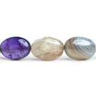 Multi Gemstone Plain Oval Beads 16 inch 26 pieces AA Quality - The Bead Traders