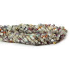 Multi Gemstone plain rondelles 13 inch 145 beads 3-4mm - The Bead Traders