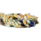 Multi Gemstone straight drilled plain oval nuggets 13 inch 25 beads - The Bead Traders