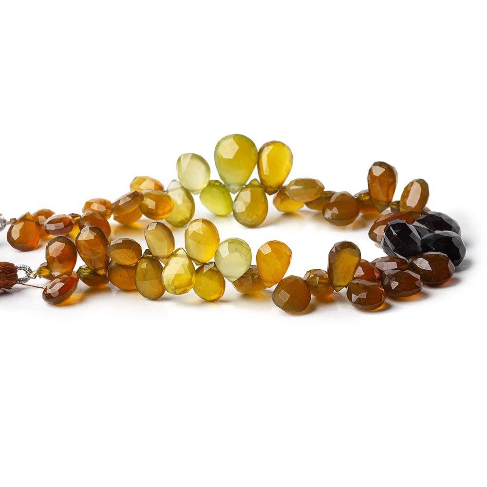 Multi-Golden Chalcedony faceted pears 8 inch 9x6-13x9mm - The Bead Traders