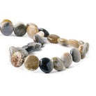 Multi Jasper Beads Plain 14mm diameter Coins, 15" length, 28 pcs - The Bead Traders