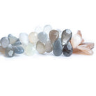 Multi Moonstone Faceted Pear Beads 8 inch 45 pieces - The Bead Traders