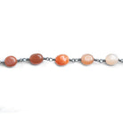 Multi Moonstone Plain Nugget Black Gold Chain by the Foot 24 pieces - The Bead Traders