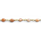 Multi Moonstone Plain Oval Gold Plated Chain by the Foot 28 pieces - The Bead Traders